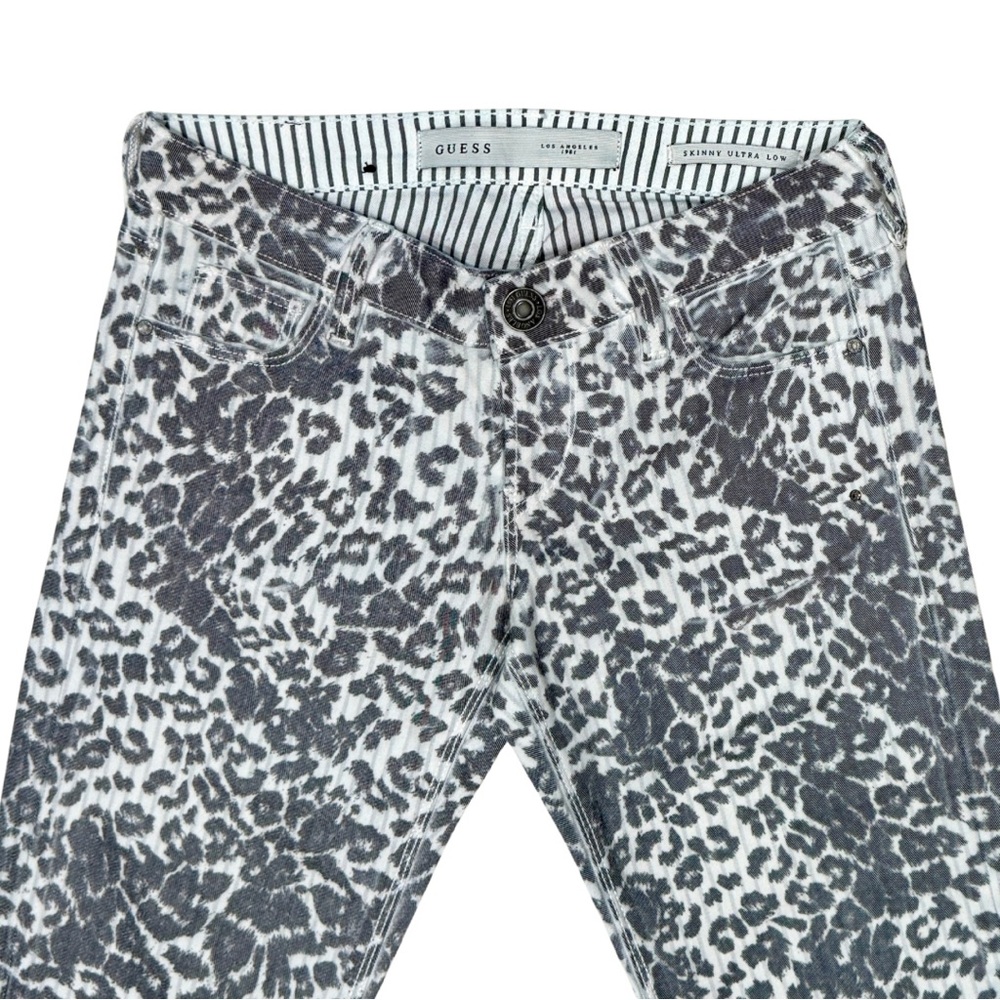 Guess Gray Animal Print “Skinny Ultra Low” Denim Jeans (size 25) - Picture 3 of 10